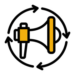 Loyalty Engagement Advocacy Promotion Icon from Customer Assessment Collection (Outline Color Lineal style)