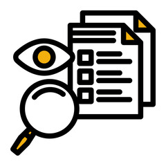 File Search Research Inspection Icon from Customer Assessment Collection (Outline Color Lineal style)