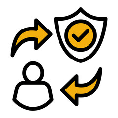 Assured Reliability Authority Shield Icon from Customer Assessment Collection (Outline Color Lineal style)