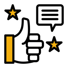 Satisfaction Rating Job Review Icon from Customer Assessment Collection (Outline Color Lineal style)