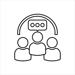 community icons. simple line vector