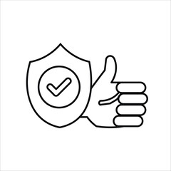 trust icons. simple line vector