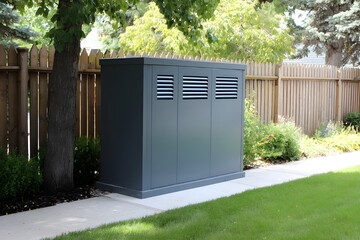 Weatherproof Generator Enclosure with Ventilation Louvers Protective Equipment Housing Industrial Design Solution