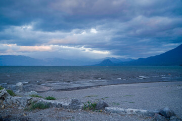 Obraz premium Cerro De Oro, Atitlán, Guatemala, playa San Pedro La Laguna
