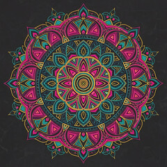 Intricate vibrant mandala design.