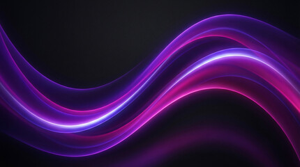 Dynamic Purple Curves Flowing Smoothly, an Abstract Illustration of Liquid Shapes Creating a Vibrant Horizontal Design
