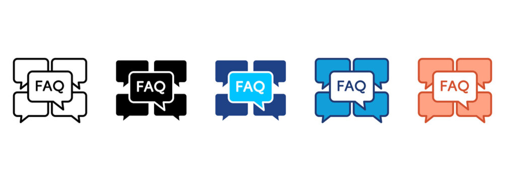 Faq Icon Set Multiple Style Collection 