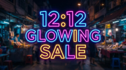 12 12 Glowing Sale Neon Sign.