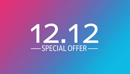 1212 Special Offer Sale Promotion with Gradient Background.