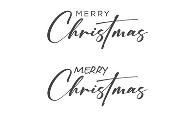Merry Christmas Black Script Text Calligraphy