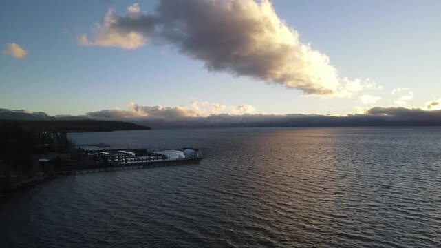 commons beach east shore, tahoe gal pier aerial, tahoe city sunrise drone, east shore lake tahoe, tahoe gal paddle steamer, early morning tahoe overlook, lake tahoe east shore sunrise