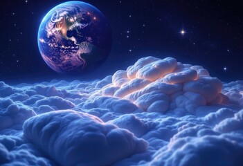 Earthrise Above Cloud Tops.