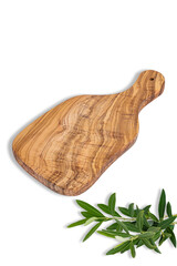 Wooden cutting board. Kitchen cutting board. Cooking area.