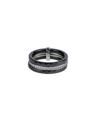 Onyx ring with diamonds. Hand jewelry. Luxurious diamond jewelry.