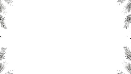 Obraz premium シンプルな松の葉の線画フレーム