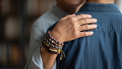 Comforting Embrace Hand on Shoulder Offering Support and Care