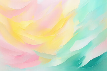 Fondo de Pinceladas Abstractas en Colores Pastel: Rosa, Menta y Amarillo Suave
