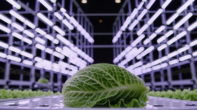 Innovative vertical farming technology utilizing led lights cultivates lettuce while maximizing space and resources, promoting sustainable agriculture and enhancing food production efficiency