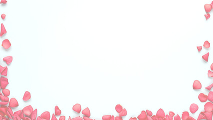 赤いバラの花びらのフレーム