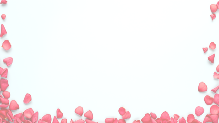 赤いバラの花びらのフレーム