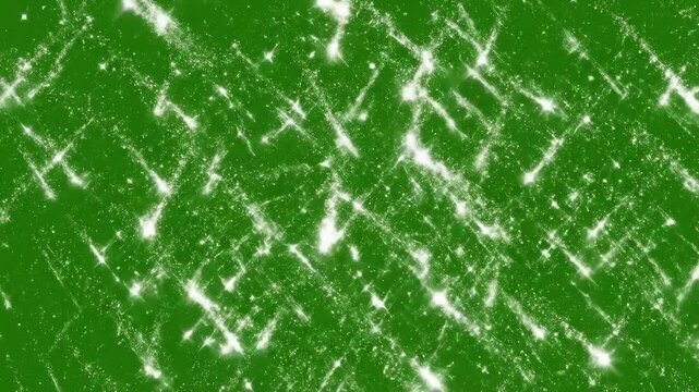 4K Sparkling Shooting Stars Overlay Green Screen Background