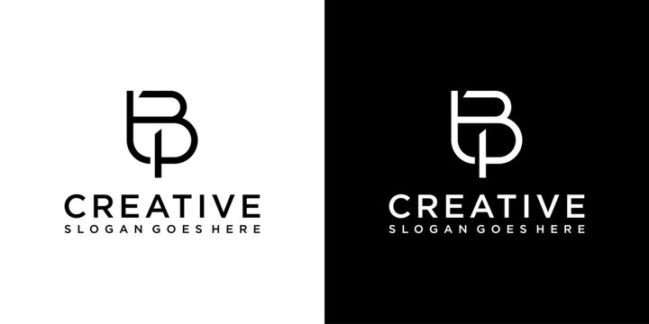 PB or BP initial letter logo design vector