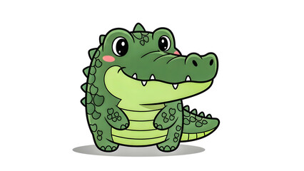 Fototapeta premium Friendly Cartoon Alligator Character With Big Smile For Kids Books And Education Materials Projects Creativity