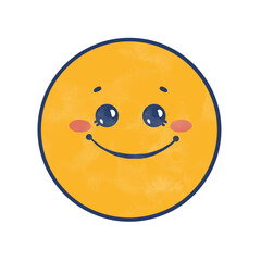 Cute Smiling Emoji &ndash; Happy Cartoon Face for Kids. Ideal for kids&rsquo; projects, emotional learning tools, stickers, printables, and cheerful graphic designs