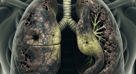 Damaged Lungs - A Visual Representation of Smokings Impact.