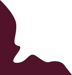 Abstract Silhouette of a Face in Deep Red and White.