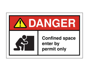Confined Space Safety Sign – Danger Permit Entry Required