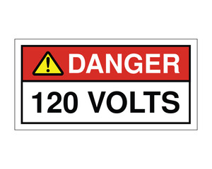 120 Volts Safety Sign – Danger Triangle Electrical Warning