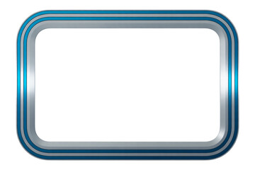 Sleek futuristic frame with silver and blue accents, ideal for tech presentations, website banners, or modern graphic designs that need a cutting-edge border