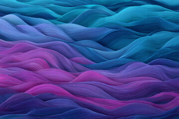 Fototapeta premium Abstract undulating waves of vibrant purple and cool blue flow across the frame creating a mesmerizing textured landscape