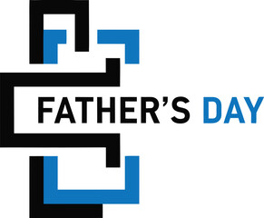 Father's Day Text with Abstract Geometric Design vector illustration