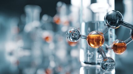 Visualization of a molecular structure in a laboratory for scientific research