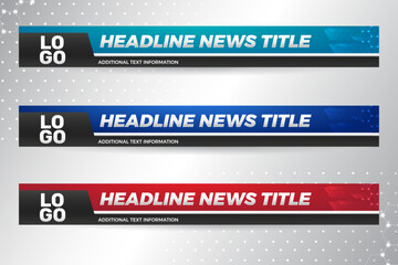 News lower third for television and streaming channel, news update