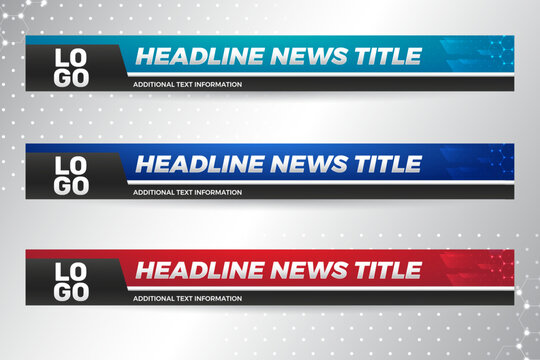 News lower third for television and streaming channel, news update