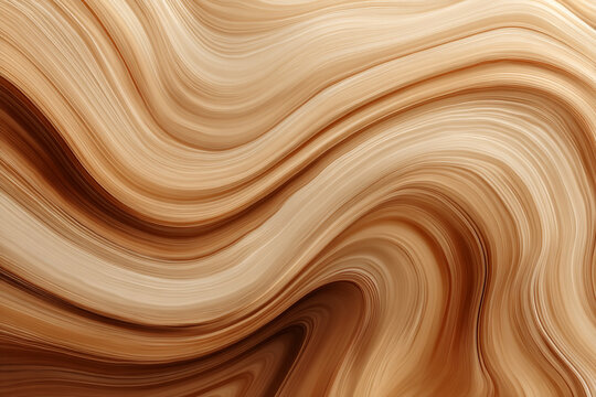 A flowing abstract pattern of warm brown and cream tones forms elegant wavy lines creating a sense of smooth motion and gentle curves.