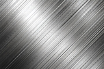 Fototapeta premium Gleaming brushed metal surface with diagonal light reflections