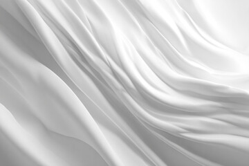 Fototapeta premium Abstract flowing white fabric with soft light and shadow creating gentle curves and waves