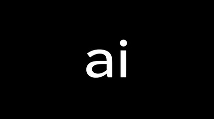 AI - Artificial Intelligence concept with white 'ai' text on black background, representing technology, machine learning, and innovation