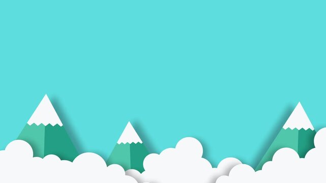 Soft layered paper cut cloud animation with smooth movement and clean sky space. Perfect for calm mood, kids content, intros, dreamy themes, and floating background scenes.