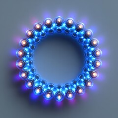 Fototapeta premium Circular Abstract Light Model with Soft Blue and Orange Glow Effects