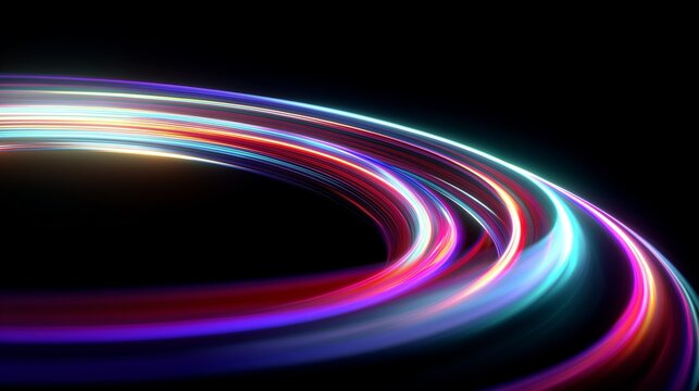 neon spiral vortex of prism light beams forming deep rotating glowing tunnel