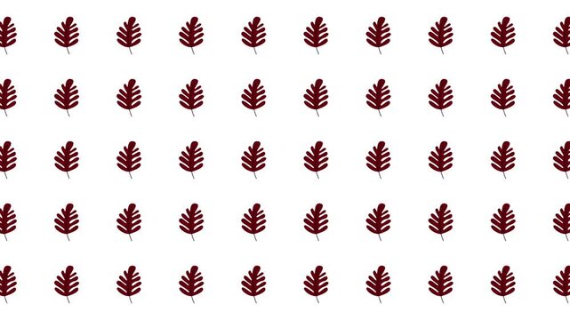 Repeated pattern of small reddish oak leaves. Suitable for autumn designs, nature backgrounds, and seasonal decorations in fallthemed projects.