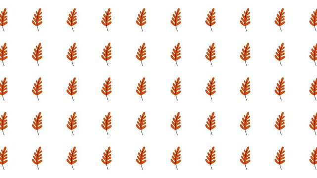 Many orange autumn leaves are arranged in a pattern on a white background. Perfect for autumnthemed designs and seasonal social media posts.