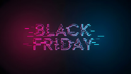 Digital Cyber Glitch Art Effect Black Friday Typography Design