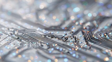 Modern technological advancement: Conceptual motherboard illuminated background