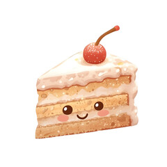 Kawaii Christmas cake slice with sparkling decoration, festive sweet dessert, cozy holiday vibe, cute aesthetic, perfect stock footage for winter celebration, joy, sparkle, and creative design.